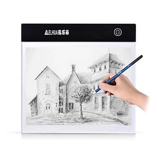 Bisofice A5 LED Leuchttisch Light Pad Drawing Tracing Tracer Copyboard Diamond Jewel Paint Tool mit stufenloser Helligkeitssteuerung USB-Kabel für Künstleranimation Skizzieren Architektur Kalligraphie Cover