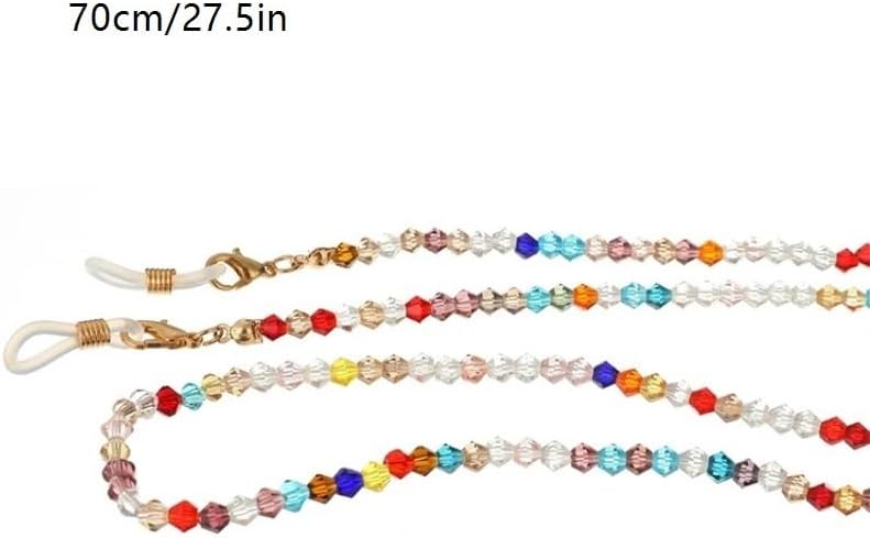 Glasses Retainer Polygonal Colored Bead Eyeglass Chain Hanging Neck Rope Sunglasses Accessories