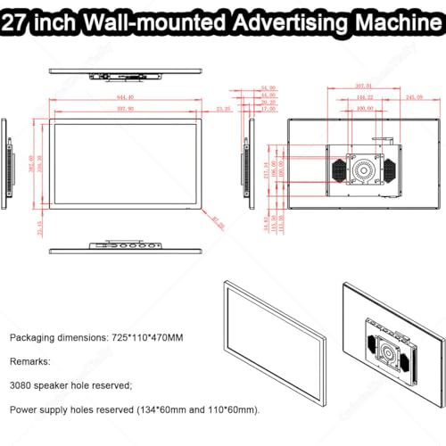 Image of Digital Advertising Display Screen,Signage Player Box Advertising Display,Media Signage Player,Viewing Angle 168,Landscape /Portrait LCD Monitor,for Restaurants,Cafes,Shops 27inch