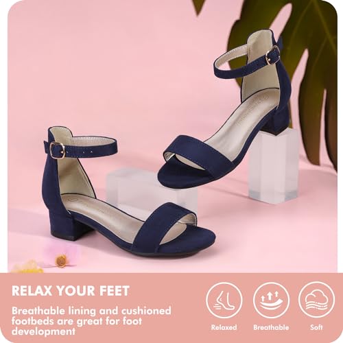 Image of PANDANINJIA Girls Dress Shoes Toddler Kids Heels Sandals Flower Girl Shoes