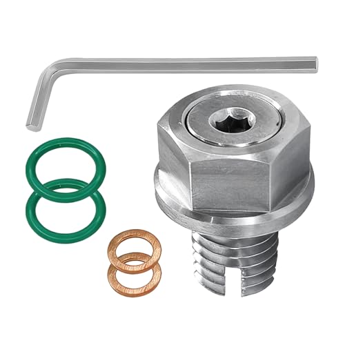 CCNU M14.1-1.5 x 15mm Oil Drain Plug Repair Kit with O-Ring & Hexagonal Wrench, Oversize Piggyback Oil Drain Plug Leak-Proof Self-Tapping Oils Pan Screw Automotive Replacement Engine Oils Drains Plugs
