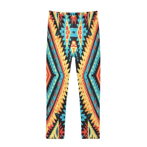 Toddler Girls Leggings Printed Yoga Pants Leggings Bohemia Blue Stripe for Kids