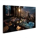 islandburner Bild auf Leinwand Mystische Glaswerkstatt Wandbild Wohnzimmer Für Kreative Handwerker - Edition D1