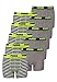 Produktbild PUMA 10er Pack Basic Boxer Printed Stripes Boxershorts Jungen Kinder Unterhose, Farbe:Fluo Yellow / Grey, Bekleidung:152