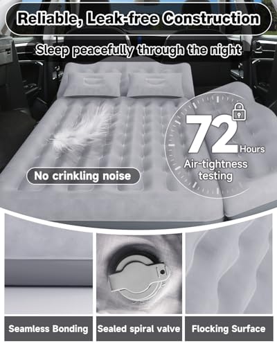 Umbrauto Car Air Mattress Bed: Inflatable SUV Camping Sleeping Pad for Truck Back Seat with Pump & Pillows, Blow Up Backseat Car Mattress for Van Rear Seat - Thumbnail 5