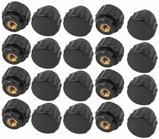Tool parts M4 x 15mm Dia Thread Metal Clamping Knurled Knob Black Replacement 20pcs