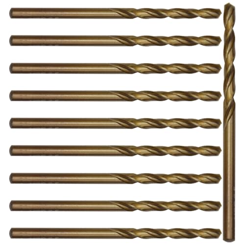Ruidee 10Pcs Cobalt Drill Bits 3.5mm Twist Drill Bits M35 HSS Metric Straight Shank Drill Bit Set for Stainless Steel, Wood, Plastic (LSZ/3.5mm)