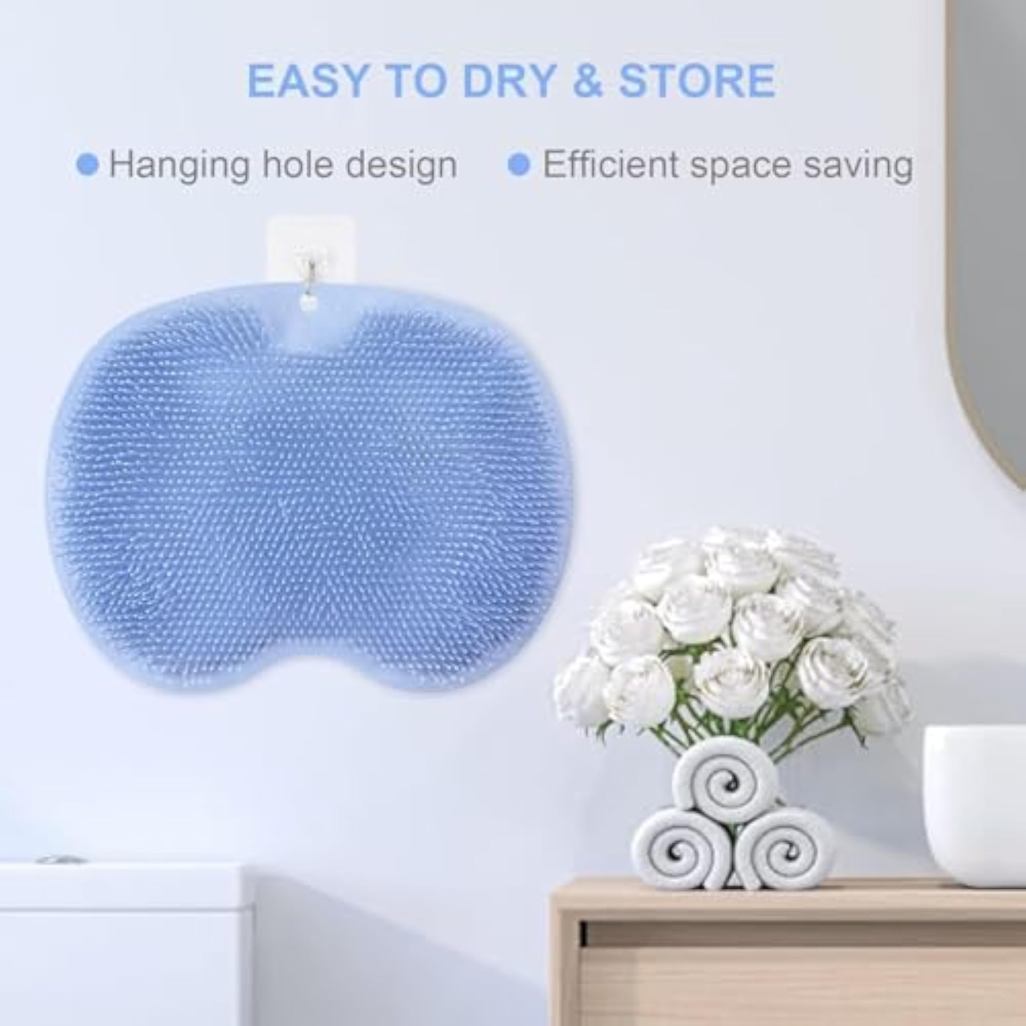 Shower Foot Scrubber Mat with Suction Cups, Silicone Brush