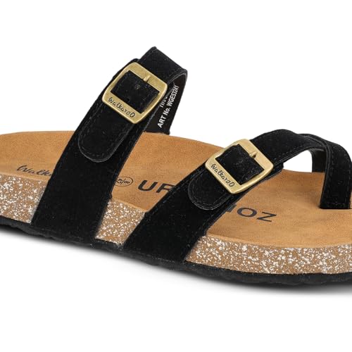 Image of Walkaroo Urbanoz Men's Casual Sandals|Open Toe Design, Double Adjustable Buckle Straps, Cork-Look Footbed, Synthetic Upper,Lightweight Grip Sole|Casual, Daily Wear, Home, Travel, Walking, Outdoor Sandals for Men's|WGE53241