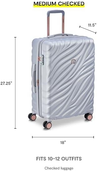 Miniatura 7 de Delsey Paris Equipaje Alexis - Maleta giratoria expandible de 25 pulgadas, Platinooro rosado, Equipaje