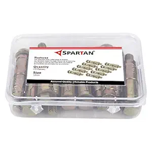 Spartan Wall Anchor Fasteners kit - Size M12 (Golden, 10 Pieces)