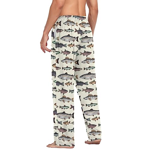 Image of Fisyme Mens Pajama Pants Men's Pajama Bottoms Soft Sleep Lounge Pj Pants