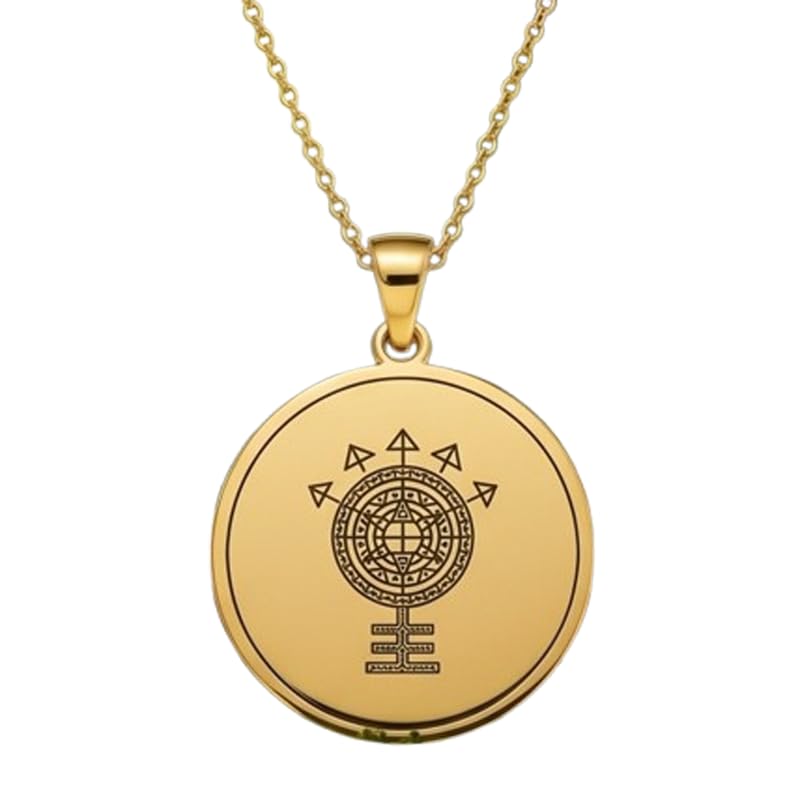 Collier yantra védique argent 925 plaqué or avec chaîne 45,7 cm