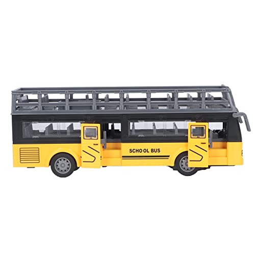 Gonetre Ferngesteuerter Bus Spielzeug Kinder Akku RC Schulbus Sightseeing Bus Vorwärts Rückwärts Links Rechts Abbiegen 4 Kanäle Türen zum Öffnen Elektronische Spielfahrzeuge (QH204 7