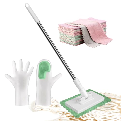 Trapo de polvo – Reutilizable con guantes – Mopas reutilizables para casa y para limpieza | Para exterior salón baño cocina apartamento oficina escuela aula hotel ventana espejo