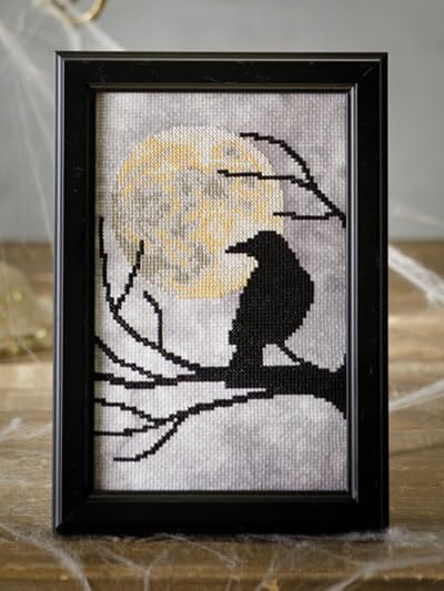 Image of VolcanoStitching Halloween 2022 Just Cross Stitch Magazine 14ct Aida | 2022 Just Cross Stitch Halloween Collector's Issue magazine bundled with hand-dyed 14-count Aida cross stitch fabric.