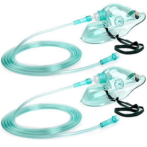 ANSNF 2 Pack Oxygen Mask for Face Adult with 6.6' Tube & Adjustable Elastic Strap - Size L - Image 3