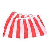 Ipetboom Falda de Mesa PVC y Antiaceite para Fiestas Mantel Decorativo Rojo y Blanco 420X75 CM Protector Práctico para Cumpleaños y Reuniones