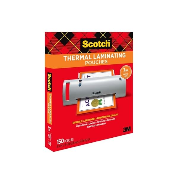 Scotch Thermal Laminating Pouches, 8.9 x 11.4-Inches, 3 mil Thick, 150-Pack, Clear (TP3854-150) – Bild 6