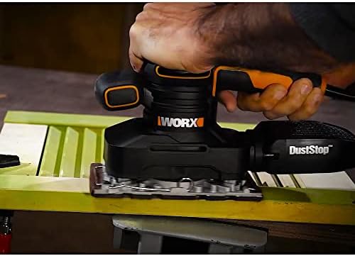 Bild 4 - WORX WX641 Schwingschleifer 250 W – Handlicher Schleifer mit DUSTSTOP Mikrofilter für ein sauberes Arbeiten – Großer Schwingkreis & einfache Bedienung