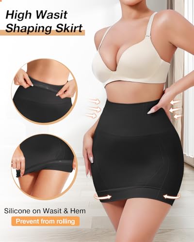 Image of Slip Dress for Women Seamless half slip with non slip strip Shapewear Dress Under Dress Tummy Control Slip Dress
