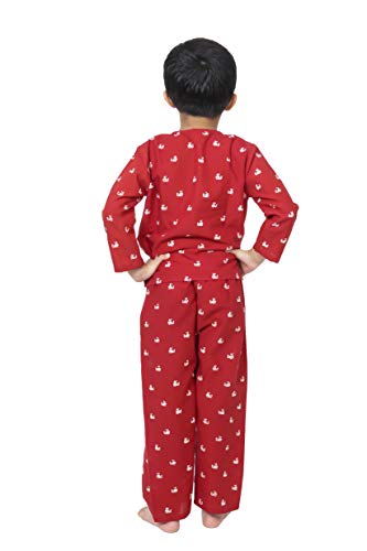Image of Boys & Girls Cotton Night Suit, Red, 2-3 Years