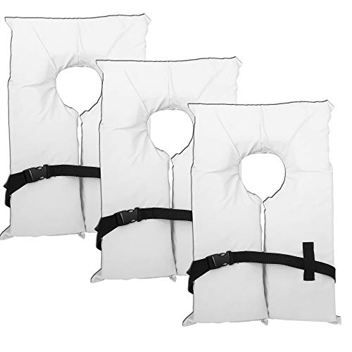 Hardcore Coast Guard Approved Life Jackets For Adults. White Color Type Ii Keyhole Life Vest In Classic May West Style. Compliance Life Vests And Flotation Device (2 Pack) #TOP1