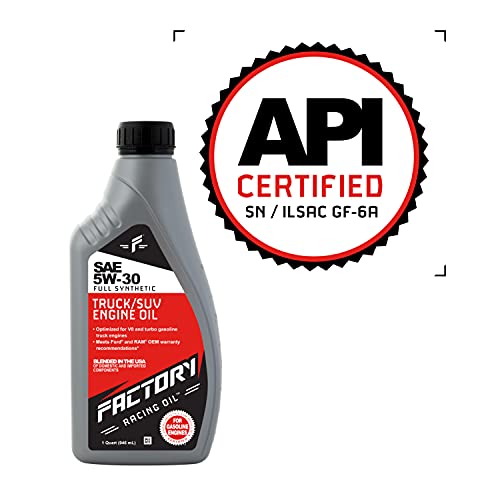 Factory Racing Parts Sae 5W-30 Full Synthetic Diy Oil Change Kit Fits Ford F-150, F-250, F-350. Includes 6 Quarts Of Oil, 1 Filter, 1 Crush Washer, 1 Disposable Funnel, 1 Oil Change Sticker #TOP2
