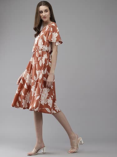 Image of Aarika Women's Crepe Fit and Flare Knee-Length Dress