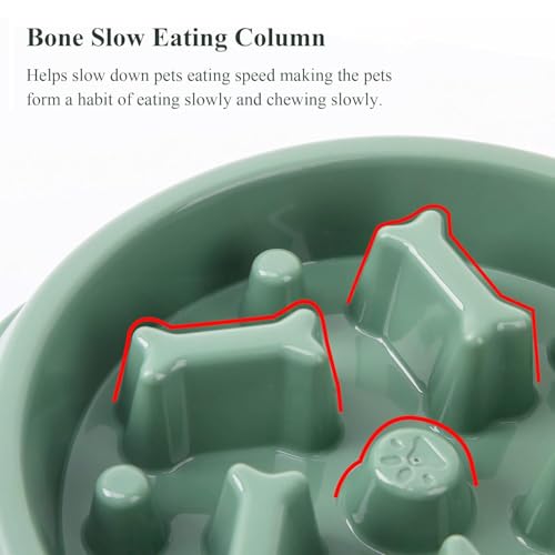 Image of Durable Slow Feeder Bowl for Dogs| Anti-Choke Non-Slip Pet Feeding Base and Easy to Clean| Dish Promotes Healthy Eating| Reduces Bloating and Digestive Issues| Interactive Maze Design (Green)