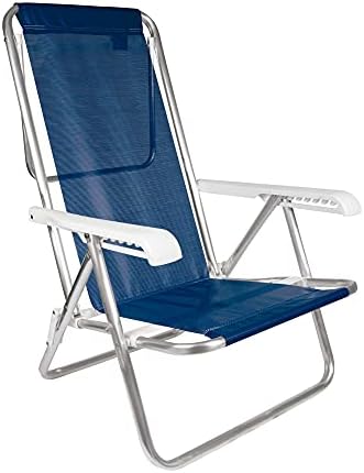 Mor - Cadeira Reclinável 8 Posições Alumínio Azul Marinho