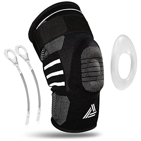 Knee Support Brace by ActivRunner with Side Stabilisers, Silicone Patella Pad - for Meniscus Tear, ACL, MCL, Tendonitis, Arthritis, Ligament Damage, Sports Injury Recovery for Men and Women (X-Large) Cover