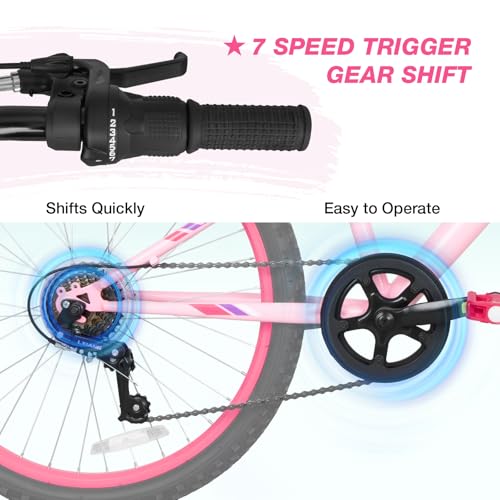 WEIZE 20 24 Inch Kids Mountain Bike,Kids Bike for Girls Age 6 - Additional View