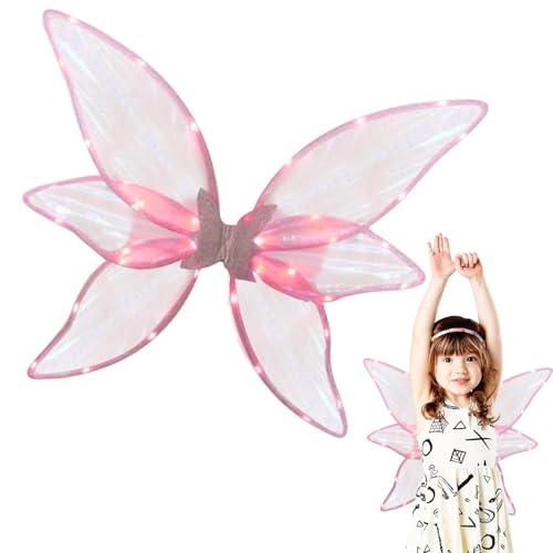 Ailes de fées adultes avec lumières LED pour déguisement et cosplay ailes d'halloween