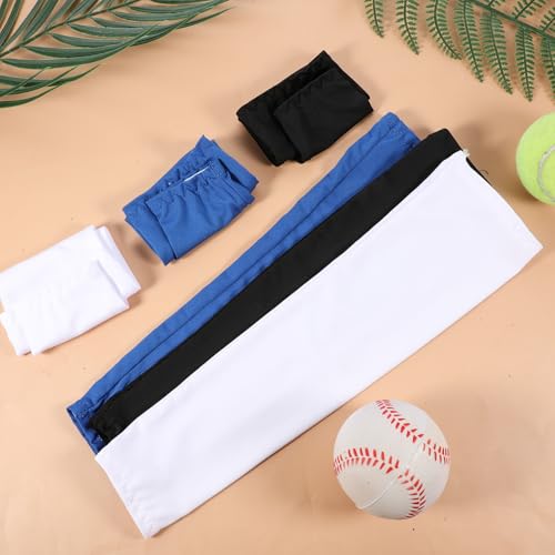 3Pairs Arm Sleeves for Kids, Outdoor Breathable Elastic Ice Sleeve for Youth Basketball Football Baseball Sports4