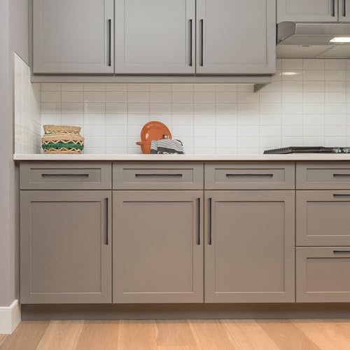 Image of Ravinte 1 Pack Solid 10 Inch Kitchen Square Cabinet Handles Matte Black Pulls Drawer Pulls Kitchen Cabinet Hardware Flat Black Handles