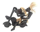 OMA Primitive Tribal Statue Riding HD Motorcycle Wood Carved Tiki Bar Tribal Statue - LARGE SIZE FEDERAL (TM) BRAND