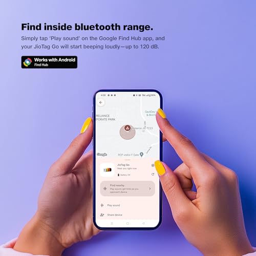 Image of JioTag Go |India's First Android Tag | Google Find My Device Item Finder| Worldwide Tracking for Keys, Wallets, Luggage, Gadgets and More|1+1 Year Battery|No SIM Needed|BT 5.3|for Android Only