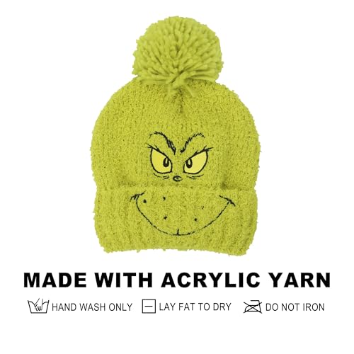 The Grinch Big Face 2-Piece Cuff Beanie & Socks Set For New Born and Infants3