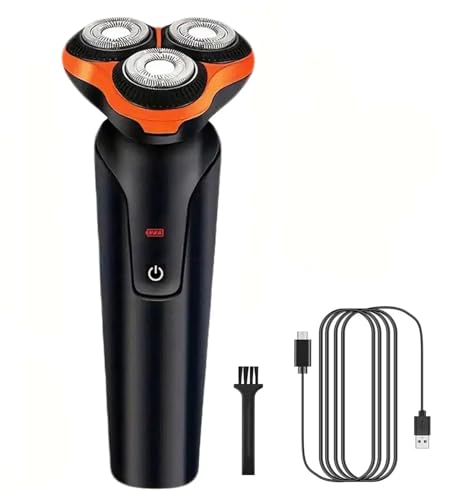 Image of (𝟏𝟓 𝐘𝐞𝐚𝐫𝐬 𝐖𝐚𝐫𝐫𝐚𝐧𝐭𝐲) Cordless Rechargeable 3-Head Electric Shaver for Men | Waterproof Wet & Dry Rotary Shaver | Super-Fast Charging, 120-Min Runtime & LED Battery Indicator