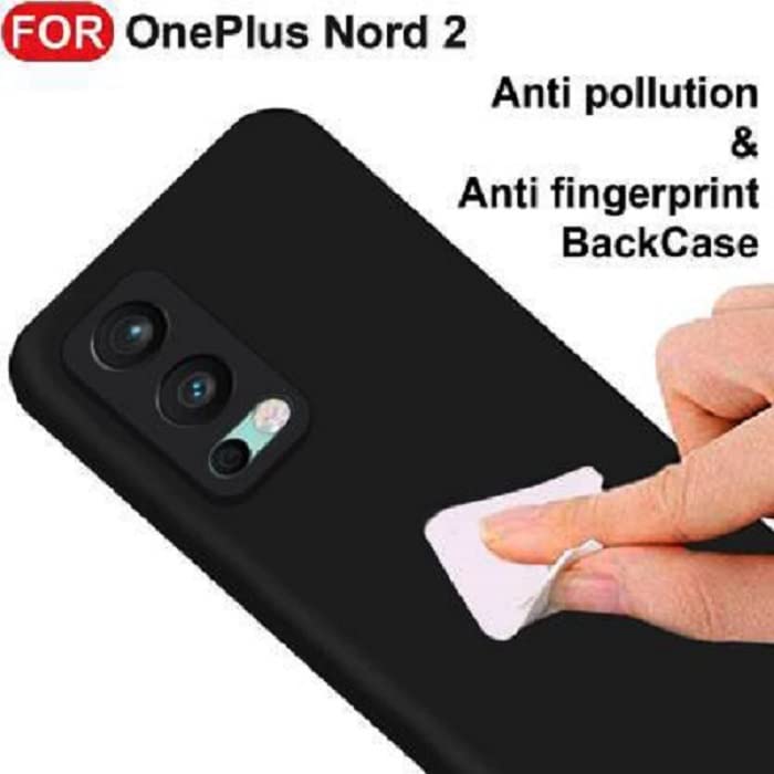 Image of Mobile Back Cover Case for Oneplus Nord 2 (5G) (Silicone Case|CameraProtection|Black SC1510)