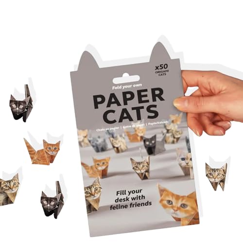 fKiZanthene DIY Paper Cats Origami Kit 50 Sheets Cute Origami Cats Craft Set for Adults Foldable Paper Animals for Home Crafting and Classroom Activities