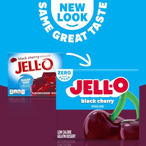 Image of Jell-O Artificially Flavored Gelatin Dessert Mix, 2 Lime, 2 Black Cherry (Variety Pack)
