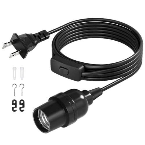 DiCUNO Pendant Light Cord, for Hanging Paper Lantern, 6.6 Ft, Black, 1-Pack