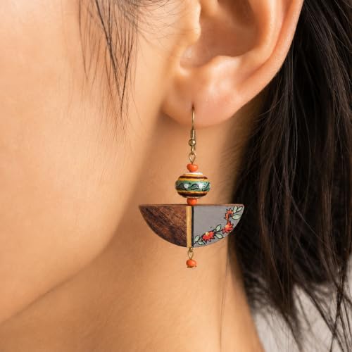 Image of Handcrafted Bohemian & Ethnic Earrings Collection for Women - Artistic, Nature-Inspired Statement Designs in Studs, Drops & Chandeliers