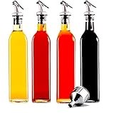 【Präziser und tropffreier Ausgießer】:Ölspender Flasche für Küche ist Anti-Tropf-Design, um Öl-Lecks zu verhindern, halten den Topf sauber und trocken. Die Gummistopfen schützen Ihre Olivenöle und Balsamico-Essige