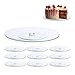 Relaxdays 2 x Tortenplatte, 360º drehbar, ∅ 30 cm, zum Servieren & Dekorieren, Kuchen, runder Drehteller, Glas, transparent
