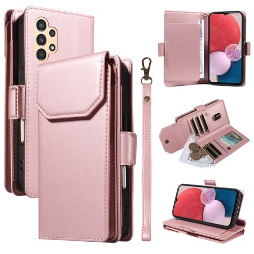 Étui portefeuille pour Samsung Galaxy A04S avec porte-cartes rose