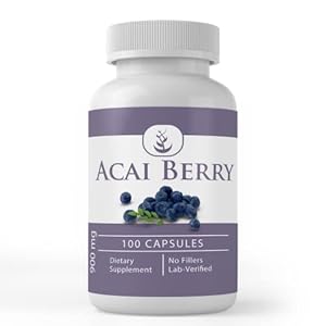 PURE ORIGINAL INGREDIENTS Acai Berry (100 Capsules) No Magnesium Or Rice Fillers, Always Pure, Lab Verified