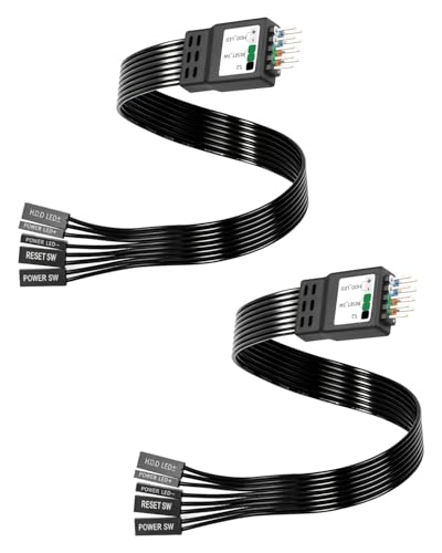 YANBORONSN Kabel panelu przedniego do płyty głównej, 9-pinowy obrus przedłużający F PANEL, dysk LED, zasilanie LED, przełącznik resetowania, zestaw 2 sztuk (0,3 m)